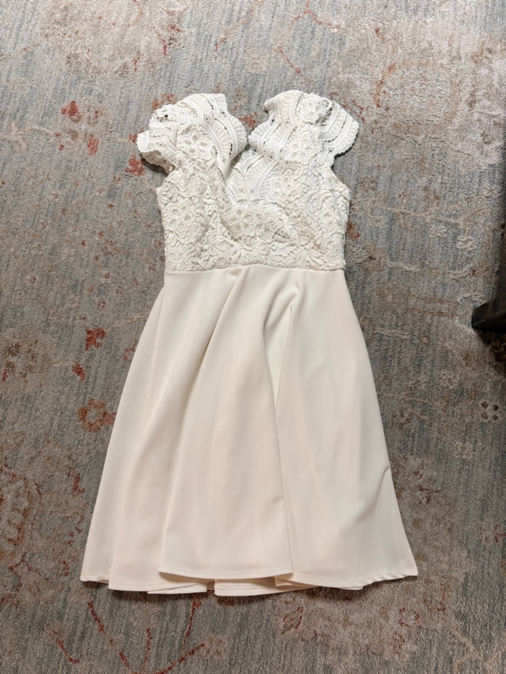 Rare Editions Off-White Dress with Light Purple Logo
